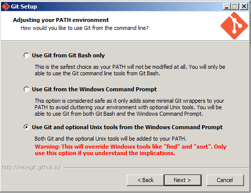 Git For Windows Option