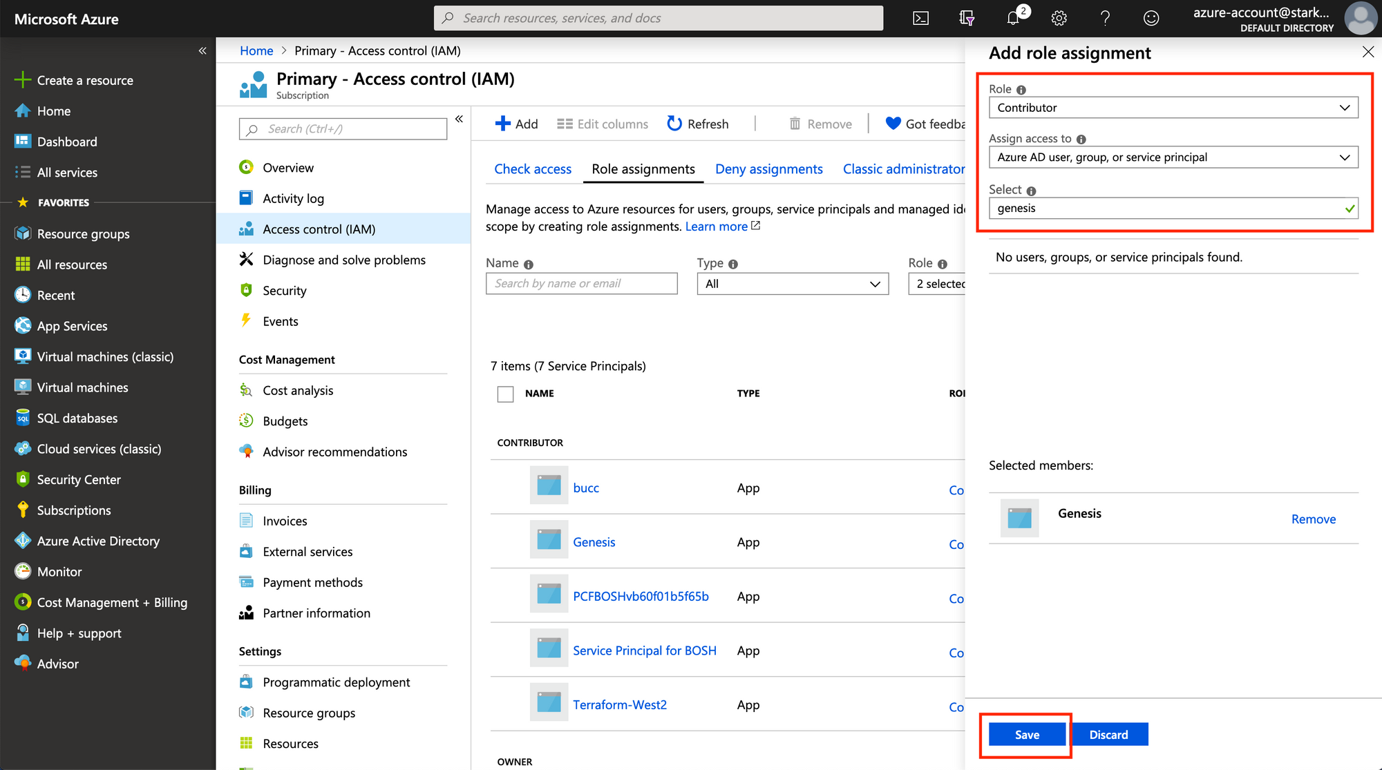 az role assignment create client id